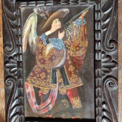 Tableau Arquebusier peinture sur bois