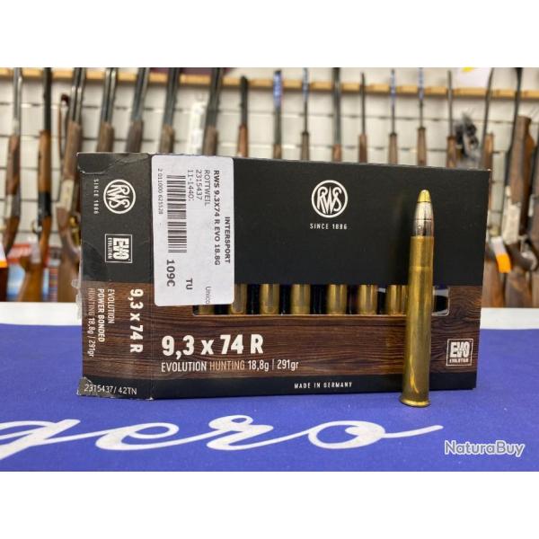 BALLES RWS EVOLUTION 9.3X74R 291GR (18.8G)