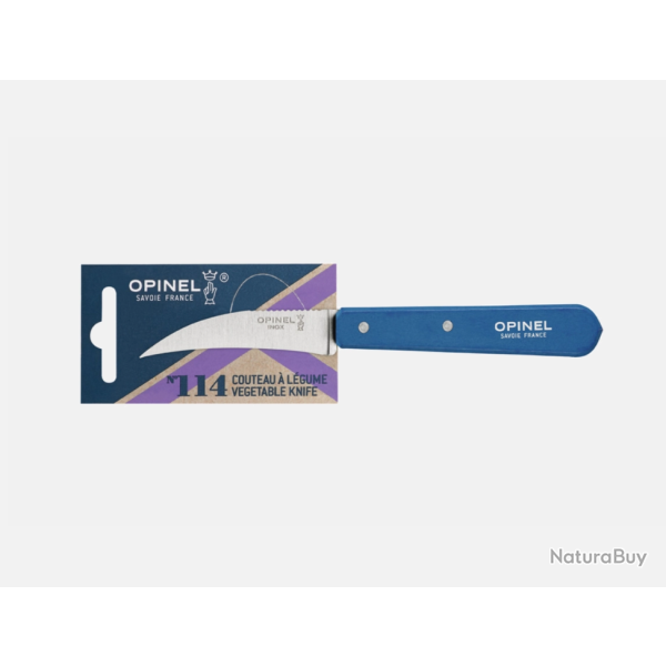 Opinel N�114 Couteau � L�gumes Bleu - Lame Inox 7 cm - Manche Charme