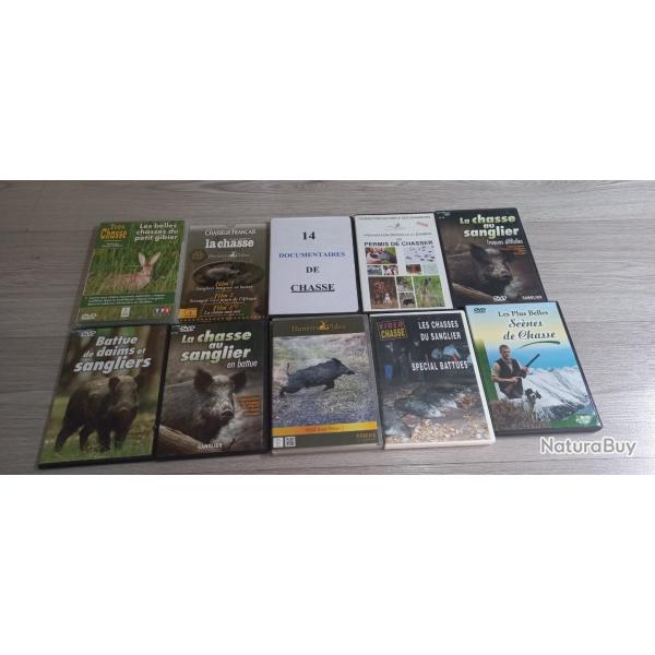 Vend lot 10 dvd de chasse