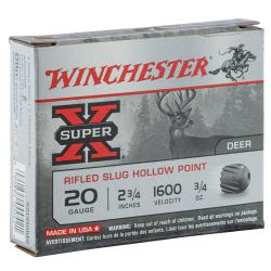 Cartouches Winchester SUPER-X - Cal 20/70 CART,SLUG,SUPER-X,RIFLED,20-70,21g,5/250.......new 2021