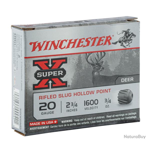 Cartouches Winchester SUPER-X - Cal 20/70 CART,SLUG,SUPER-X,RIFLED,20-70,21g,5/250.......new 2021