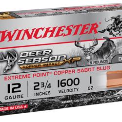 Cartouche Winchester DEER SEASON sans plomb - Cal 12/70 Deer Season Lead Free70, 70mm, 28g, 5/100.. 