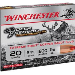 Cartouches Winchester DEER SEASON sans plomb - Cal 20/70 Deer Season Sans Plomb