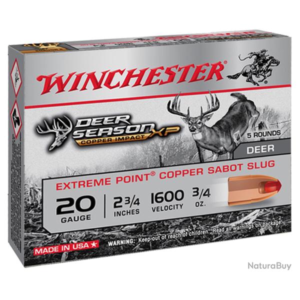 Cartouches Winchester DEER SEASON sans plomb - Cal 20/70 Deer Season Sans Plomb