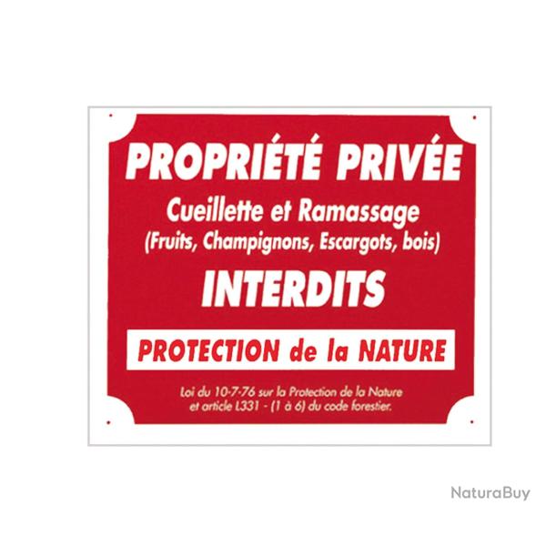 Panneau ''Propri�t� priv�e cueillette...'' 30 x 25 cm Aluminium