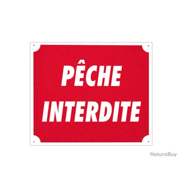Panneau ''P�che interdite'' 30 x 25 cm Aluminium