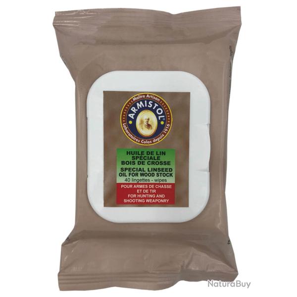 Paquet de 40 Lingettes huil�es Armistol pour bois de crosse Lingettes huil�es Armistol