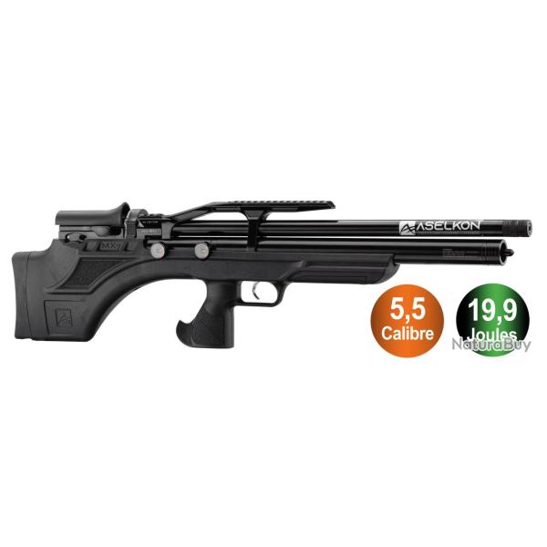 Carabine � air PCP Aselkon MX7 R�gulateur Jet Black Cal. 5.5