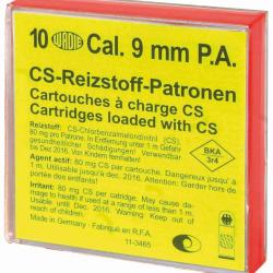 Cartouches 9Mm Cs Pa A Gaz X10
