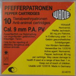 Cartouches 9Mm Pa Pv Pepper A Gaz X10