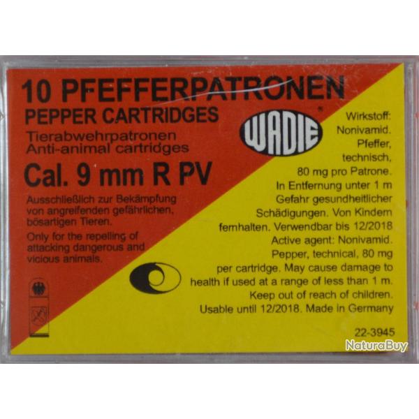 Cartouches 9Mm/380 Pv Pepper Gaz X10