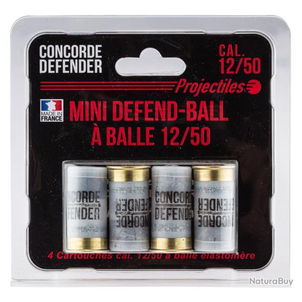 4 Cartouches Mini Defend-Ball Cal. 12/50 � Balle Elastomere Bior