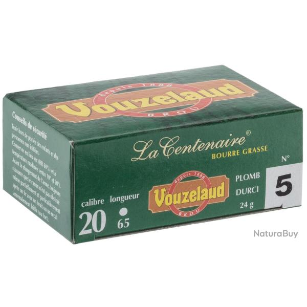 Cartouches Vouzelaud - La Centenaire tube plastique - Cal. 20/65 VOUZELAUD - CENTENAIRE TUBE Plastiq