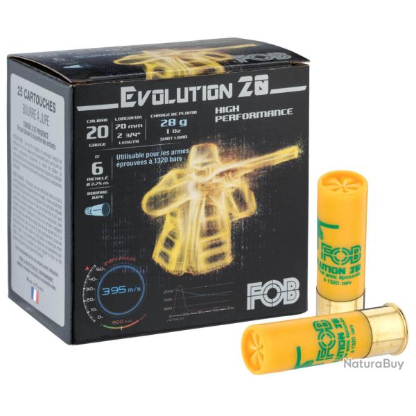 FOB Evolution 20 HP 20/70 28 g FOB PASSION Nickel Cal. 20-70, culot de 16, 28 gr, N�6