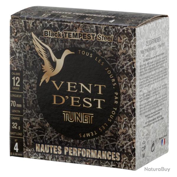 Cartouches TUNET, BLACK TEMPEST 32g acier 12/70 Hautes Performances 12/70 acier n�4