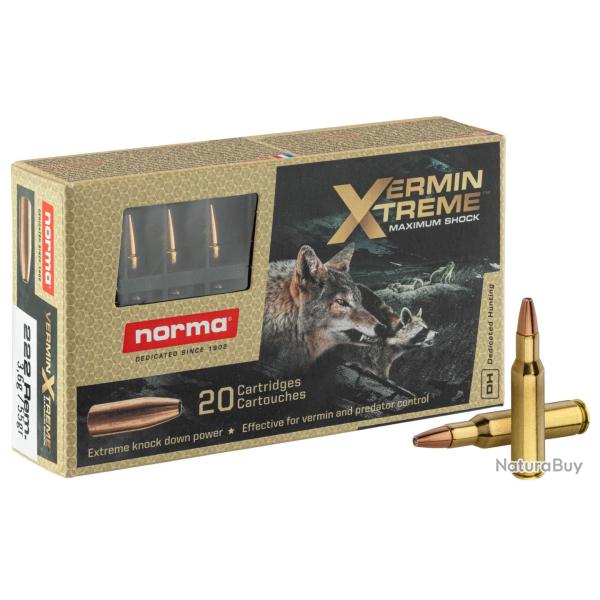Norma .222 Remington VermintExtreme 55 grains / 3,6 g .222 Rem VarmintExtreme 55 gr / 3.6 g