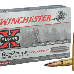 20 cartouches WINCHESTER SUPER X 8x57 JRS 195 gr / 12,6 g POWER POINT 8x57 JRS Power Point 195 gr / 
