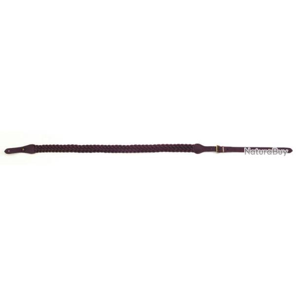 Bretelle cuir tresse marron