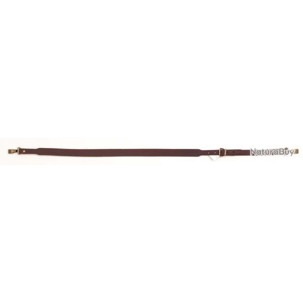 Bretelle cuir mousqueton cousu