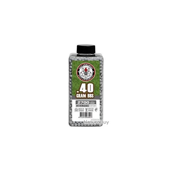 Billes bio 0.40g grises en bouteille de 2700