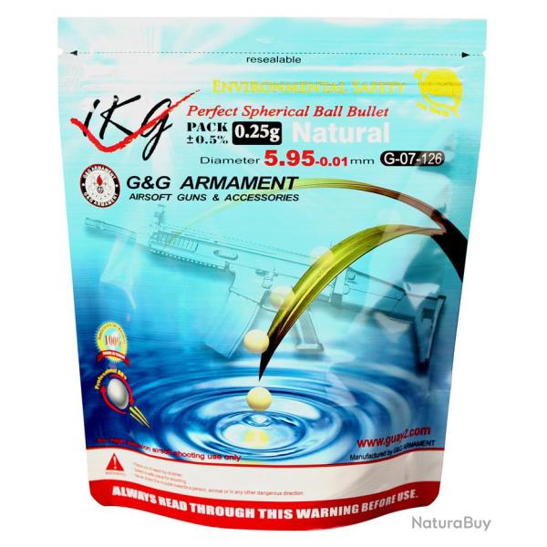 Billes bio 0.25g blanches en sachet de 1kg