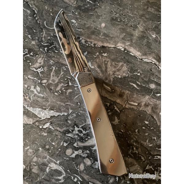 Couteau pliant full metal et damas