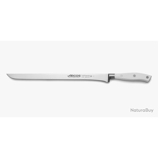 Arcos Riviera Blanc 231124 - Couteau � Jambon Forg� NITRUM� 30 cm