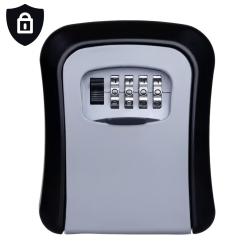 Bo&icirc;te &agrave; clef Coffre-fort Mural Code Combinaison 4-Chiffres Alliage d'Aluminium Noir et Gris