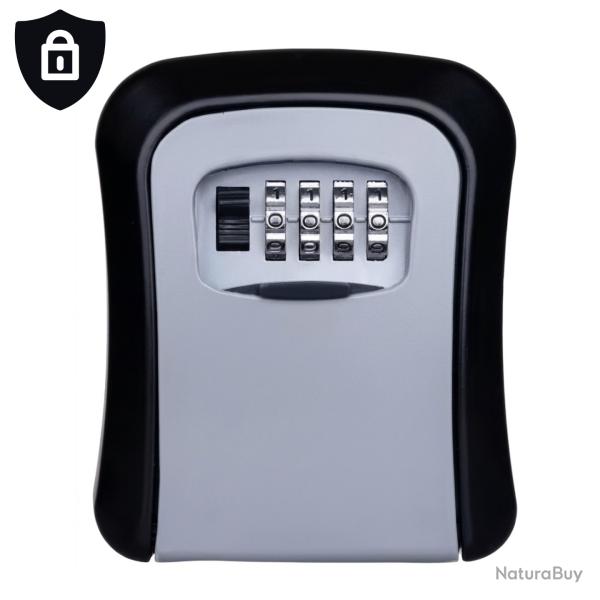 Bo�te � clef Coffre-fort Mural Code Combinaison 4-Chiffres Alliage d'Aluminium Noir et Gris