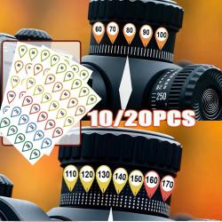 20 feuilles d'autocollants de tourelle optique de tir - Fixez votre r&eacute;glage ! (2)