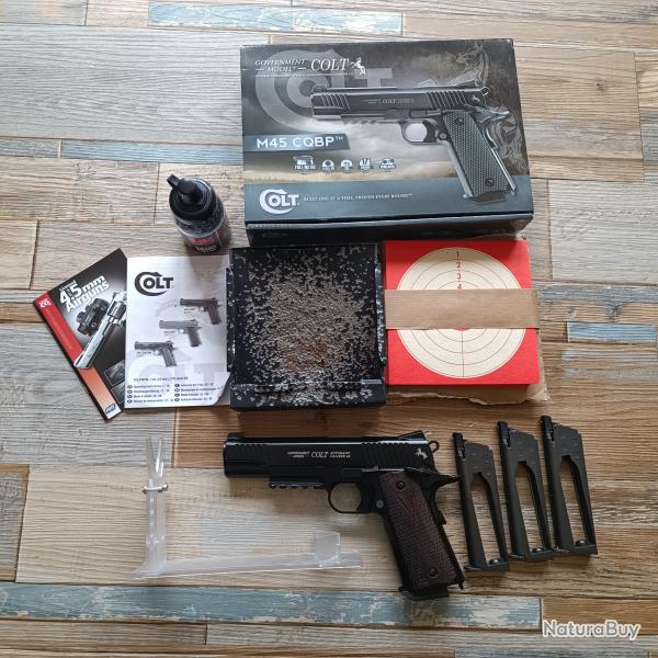 Pack pistolet C02 Colt 45 en 4.5mm