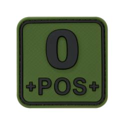JTG Bloodtype Square Rubber Patch 0 Pos Glow - R&eacute;f: 10346060100