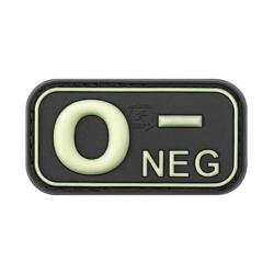 JTG Bloodtype Rubber Patch 0 Neg Blackmedic - R&eacute;f: 10173950500