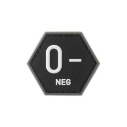 JTG Bloodgroup Hexagon Rubber Patch 0 Neg SWAT - R&eacute;f: 10865151700