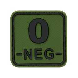 JTG Bloodtype Square Rubber Patch 0 Neg Glow - R&eacute;f: 10346160100