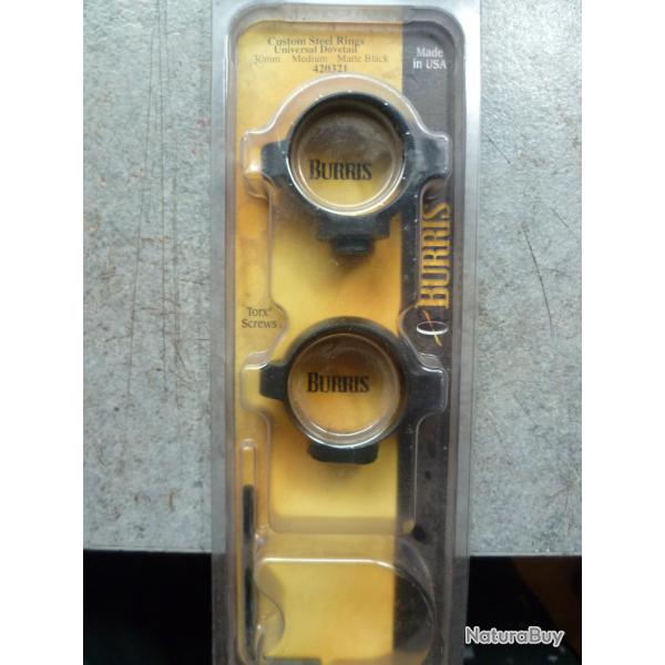 anneaux montage optique Burris medium 30mm neuf