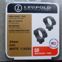 COLLIER LEUPOLD quick release 34mm neuf