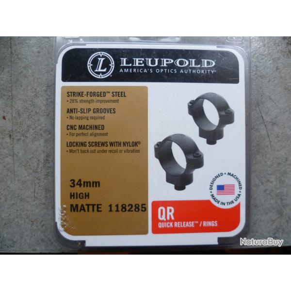 COLLIER LEUPOLD quick release 34mm neuf
