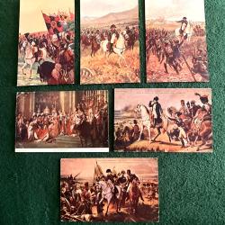 Lot de 6 cartes postales Napol&eacute;on 1 er illustr&eacute;es en couleur