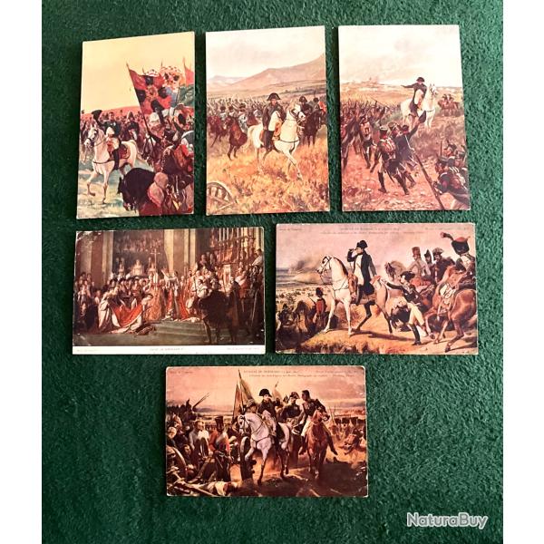 Lot de 6 cartes postales Napol�on 1 er illustr�es en couleur