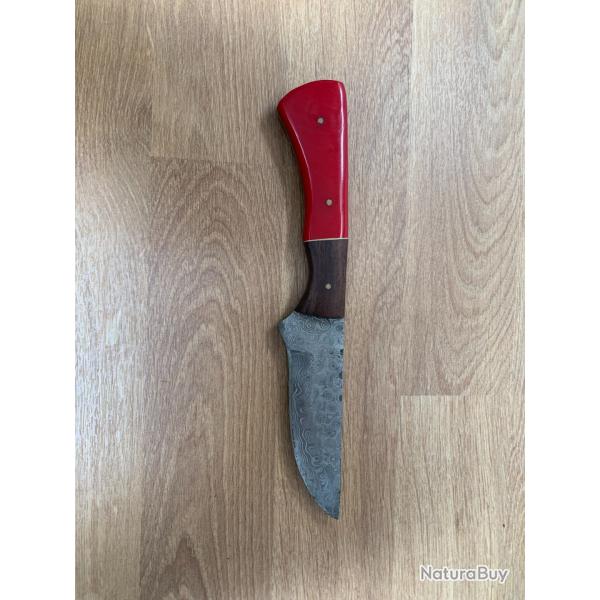 COUTEAU ARTISANALE DAMAS LAME FIXE