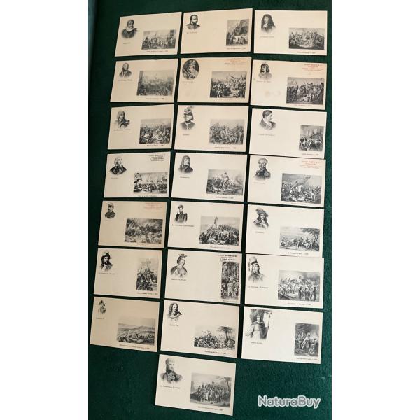 Lot de 22 cartes postales anciennes historique/ France
