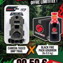 Pack observation camera TASCO trail 8mp + goudron BLACK FIRE par 6