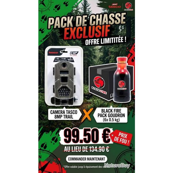 Pack observation camera TASCO trail 8mp + goudron BLACK FIRE par 6