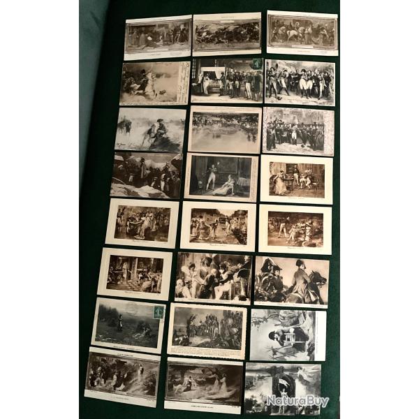 Lot de 24 cartes postales anciennes  historiques NAPOL�ON 1900 en noir et blanc