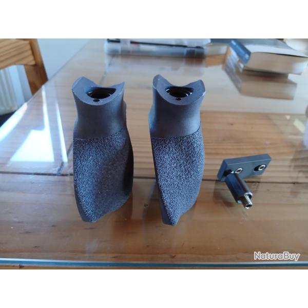 Lot de 2 Poign�es taille L et M et adaptateur pour crosse Ansch�tz Precise � rotule