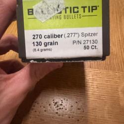 Ogive Nosler Ballistic TIP 130 grains, 8,4 grammes Calibre 270  (277'') (2 bo&icirc;tes)