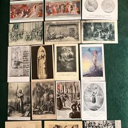 Jeanne d'Arc lot de 24 cartes postales anciennes- iconographie