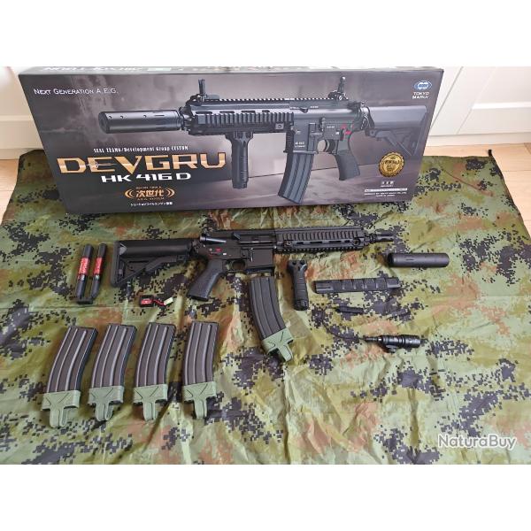 Tokyo Marui HK416D DEVGRU Next Gen (NGRS) + Pack complet d'accessoires